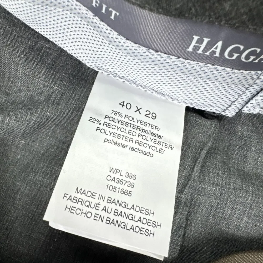 Haggar Mens Premium Comfort Classic Fit Flat Front Dress Pants Brown 40x29